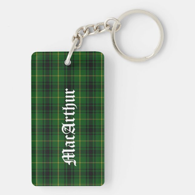 Custom Clan MacArthur Tartan Plaid Key Chain (Back)
