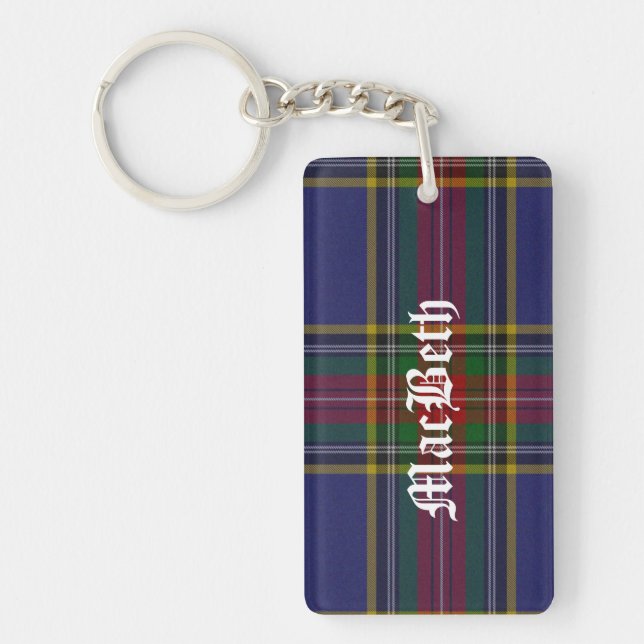 Custom Clan MacBeth Tartan Plaid Key Chain (Front)