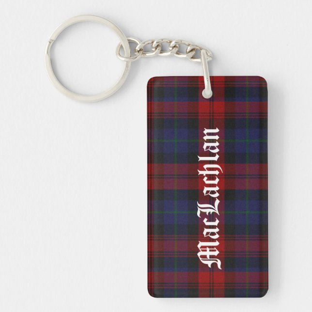 Custom Clan MacLachlan Tartan Plaid Key Chain (Front)