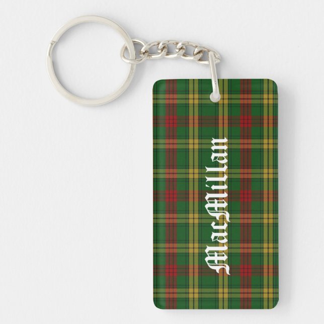 Custom Clan MacMillan Tartan Plaid Key Chain (Front)