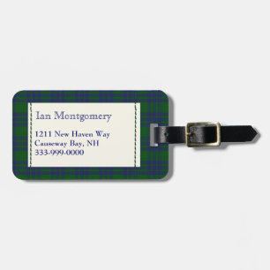 Custom Clan Montgomery Tartan Plaid Luggage Tag