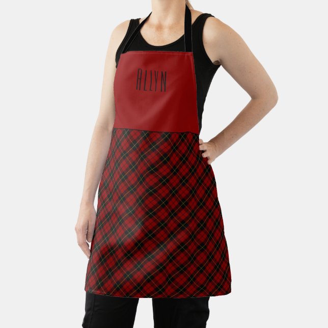 Custom Clan Wallace Scottish Tartan Apron (Insitu)