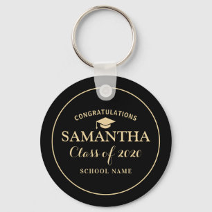Custom Class of 2020 Graduation Black Sunlight Key Ring