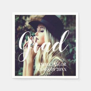 Custom Class of 2023 Photo Graduation Typography Napkin
