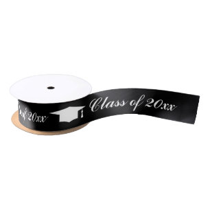 Custom class of 2024 high school graduation party satin ribbon