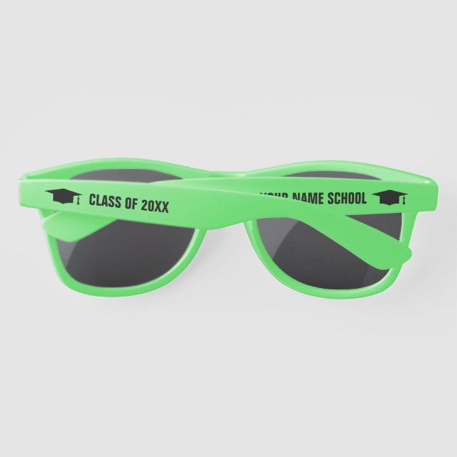 Custom class of 2025 funny graduation party sunglasses (Back)