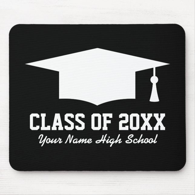 Custom class of 2025 graduation party favour mouse pad (Front)