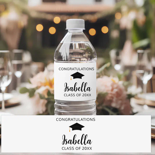 Custom Class of 2025 Graduation Party Favours Grad Water Bottle Label ...