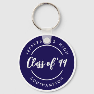 Custom Class of School Graduate Reunion Circle  Key Ring