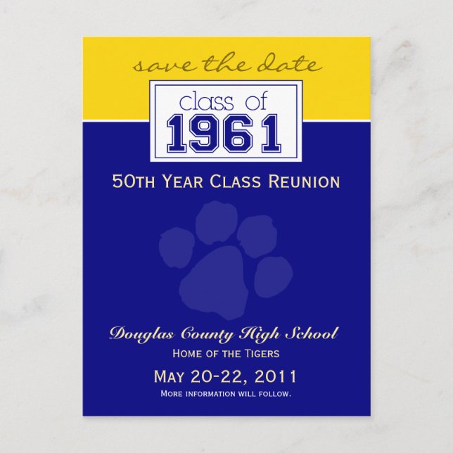 :custom Class Reunion Save-the-Date Announcement (Front)