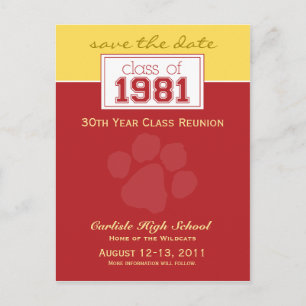 :custom Class Reunion Save-the-Date Announcement