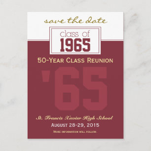 Custom Class Reunion Save-the-Date Announcement