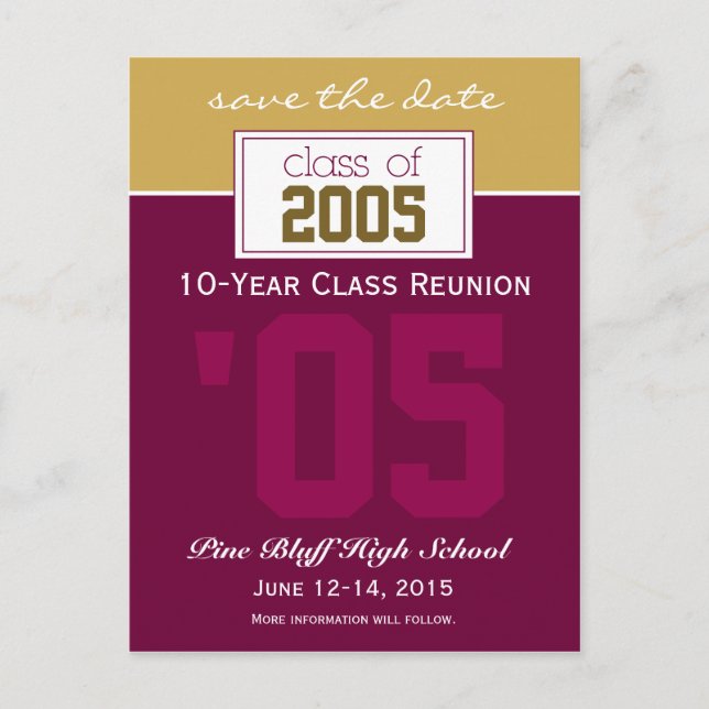 Custom Class Reunion Save-the-Date Announcement (Front)
