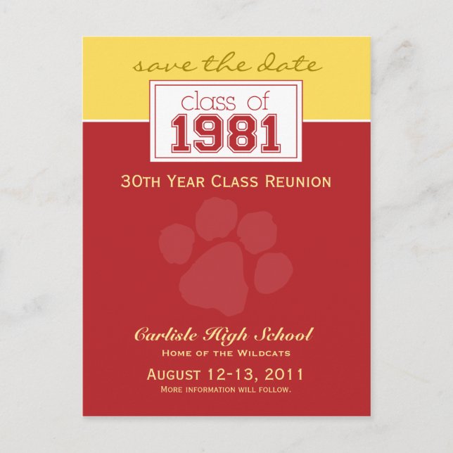 :custom Class Reunion Save-the-Date Announcement Postcard (Front)