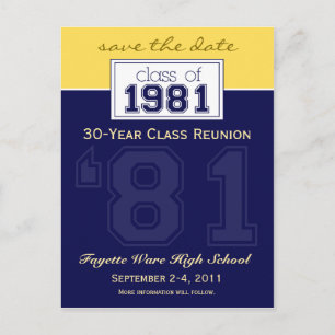 :custom: Class Reunion Save-the-Date Announcement Postcard