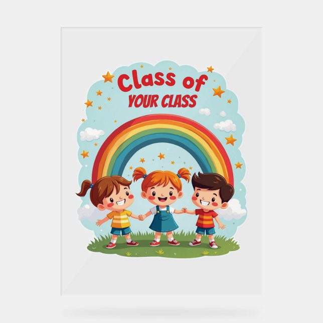 Custom Class Room Design For Kids Acrylic Sign (Front)