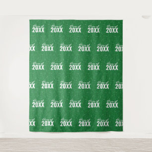 Custom Class Year Green Glitter Photo Backdrop Tapestry