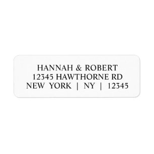 Custom Classic Black and White Return Address Label