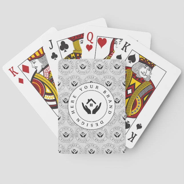 Custom Classic Business Logo & QR Code Playing Cards (Back)
