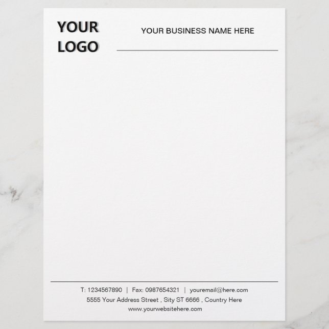 Custom Classic Business Office Letterhead and Logo (Front)