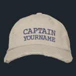 Custom Classic Captain Or Boat Name Embroidered Hat<br><div class="desc">Fun captains hat with option to customise or personalise with boat or captain name of your choice.</div>