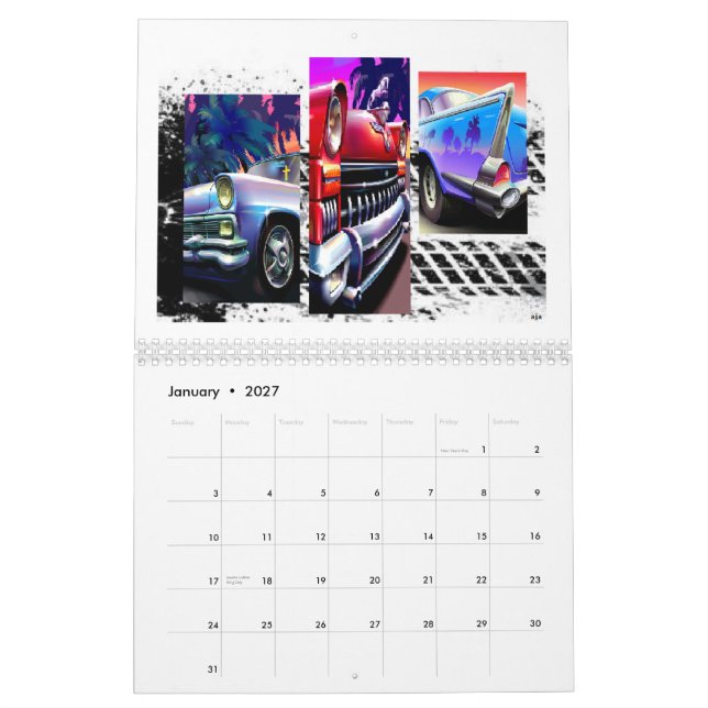 Custom Classic Cars Printed Calendar (Jan 2027)