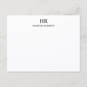 Custom Classic Elegant Minimalist Black Monogram Card