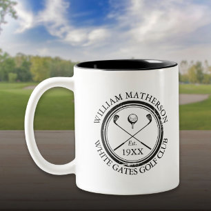 Custom Classic Golf Club Name Personalised Two-Tone Coffee Mug