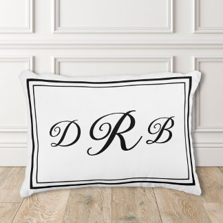 Custom Classic Monogram Calligraphy Initial Name Decorative Cushion