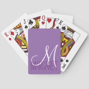 Custom Classic Purple Monogram Playing Cards