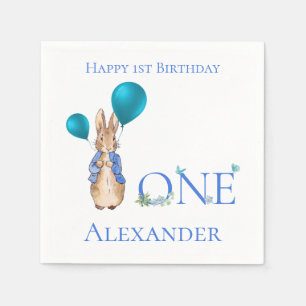 Custom Classic Rabbit First Birthday Napkin