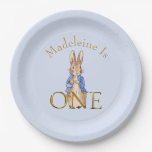 Custom Classic Rabbit First birthday Paper Plate