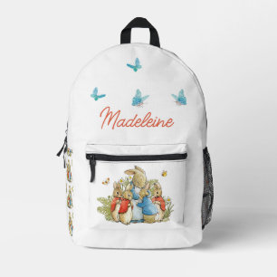 Custom Classic Rabbit in blue jacket Printed Backpack