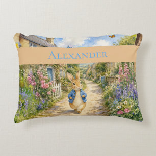 Custom Classic Rabbit in English Country Town Decorative Cushion