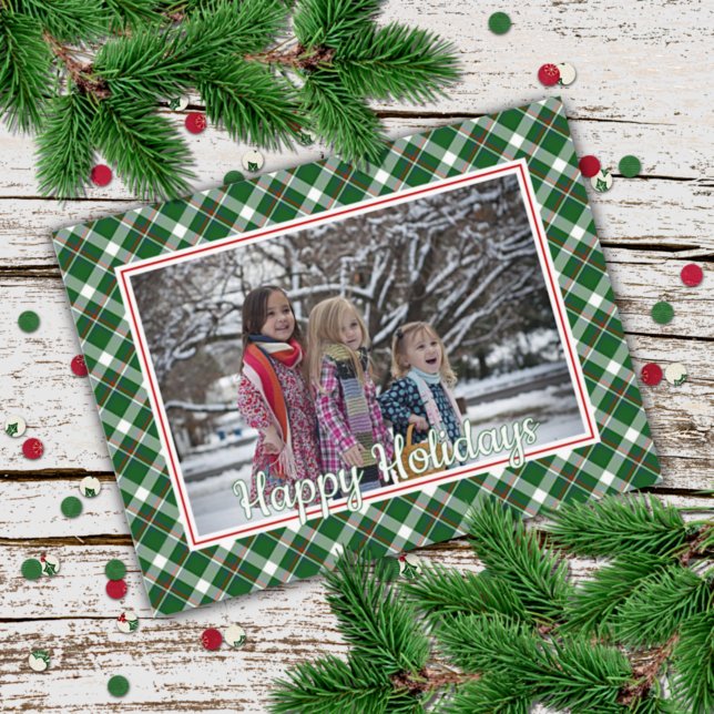 Custom Classic Red Green Blue White Plaid Pattern Postcard (Creator Uploaded)