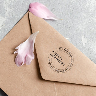 Custom Classic Round Wedding Return Address Rubber Stamp