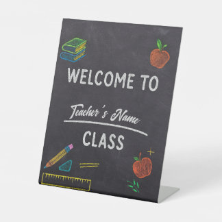 custom classroom decor - welcome poster pedestal sign