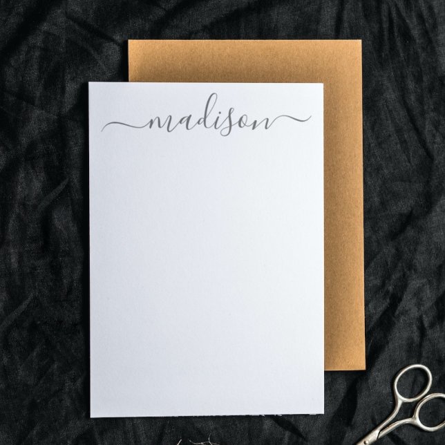Custom Clean Grey Typography Name Script Name Card (Creator Uploaded)