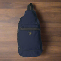 Custom Clean Navy Blue Gold Initial Monogram