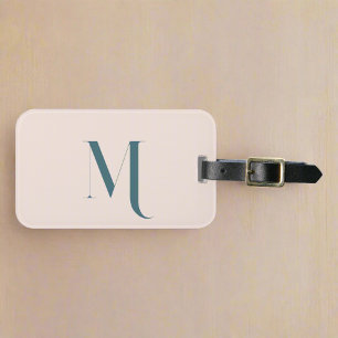 Custom Clean Stylish Initial Monogram Blush Pink Luggage Tag