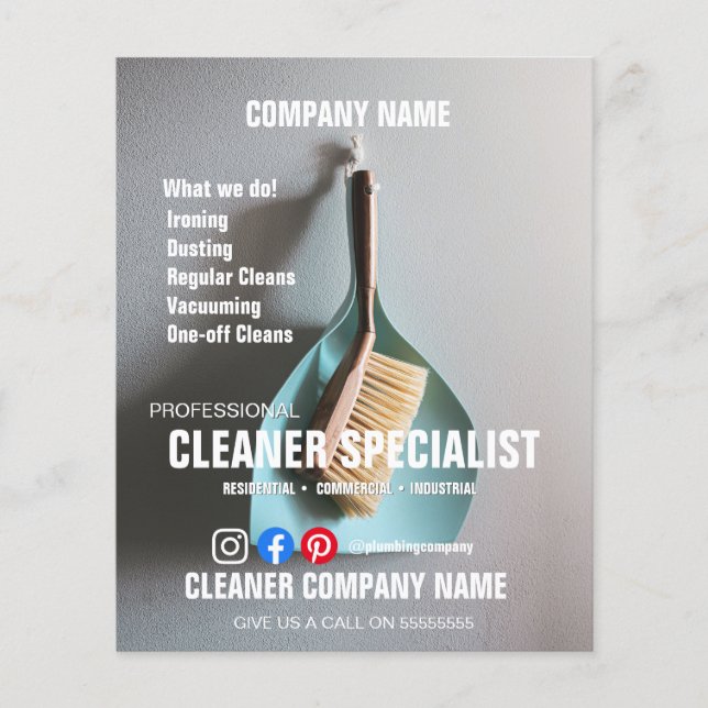 custom Cleaning service cleaning home helper Flyer (Front)