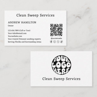 Custom Cleaning Service Simple Modern Job Template Business Card
