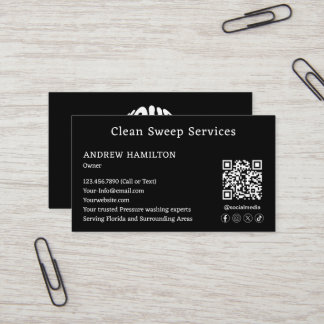 Custom Cleaning Service Simple Modern Job Template Business Card