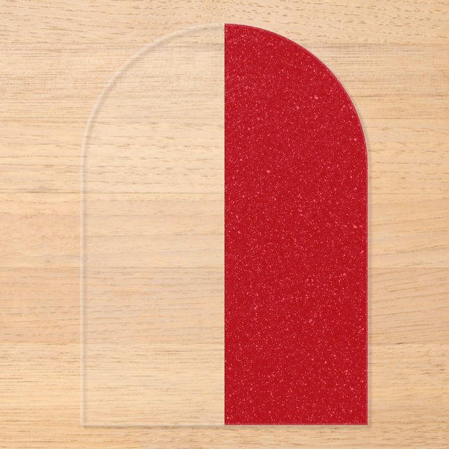 Custom Clear Invite with Side Tomato Red Arch Acrylic Invitations (Front)