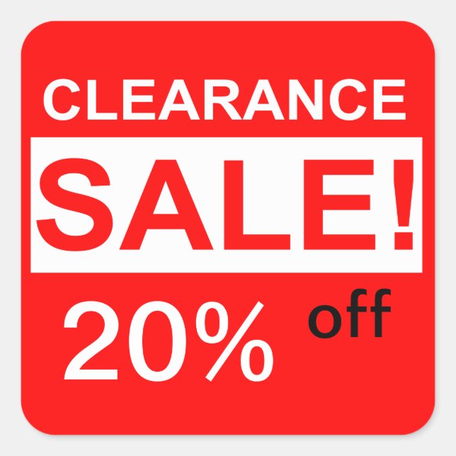 custom clearance sale stickers (Front)