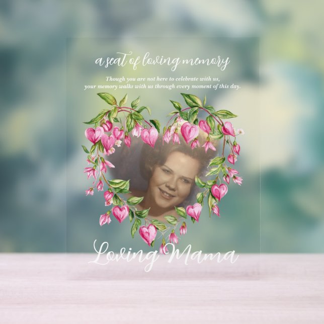 Custom Client Bleeding Hearts Photo Acrylic Sign (Neutral)