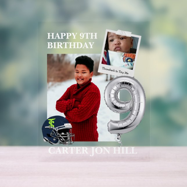 Custom Client Carter 9th Birthday Acrylic Sign (Neutral)