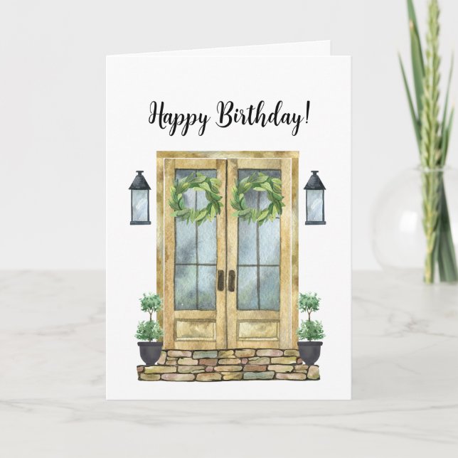Custom Client Happy Birthday Celebration Note Card (Front)