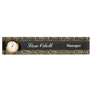 Custom Clock Desk Nameplate