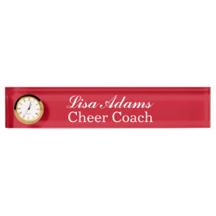 Custom Clock Desk Nameplate